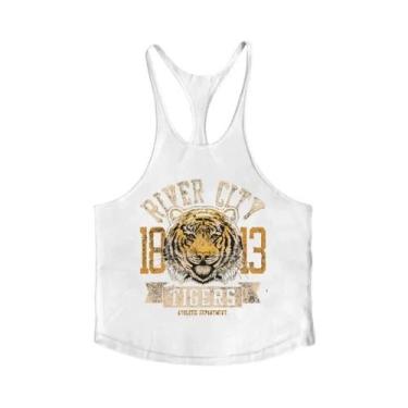 Imagem de Camiseta Regata Masculina De Algodão Com Estampa De Tigre, Estilo Y, R