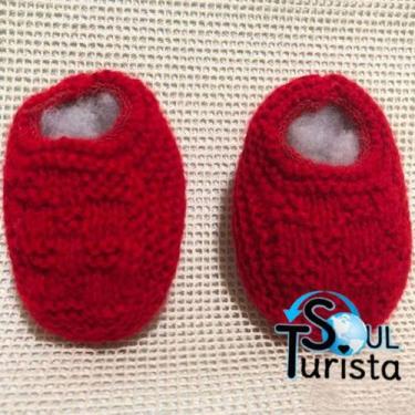 Imagem de Sapatinho de Bebê de Tricô Vermelho - 0 a 3 meses - Soul Turista
