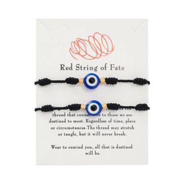 Imagem de Pulseiras De Cordão Vermelho Trançado Com 7 Nós, Joias Turcas Com Olho
