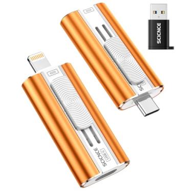 Imagem de SCICNCE Flash Drive de interface dupla de 64 GB para armazenamento de fotos, vídeos, cartão de memória portátil, sem necessidade de aplicativo, compatível com iPhone 17/16/15/14/13/12/11, iPad