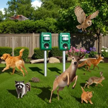 Imagem de Repelente solar ultrassônico de animais ao ar livre, dispositivos repelentes de cervos de esquilo, detecção de movimento, IP65, impermeável, gato, rato, guaxinim, cão, repelente de pássaros, 2