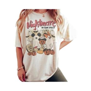 Imagem de Camiseta Mickey Minnie Nightmare Retro Não Tão Assustadora Para Festa 