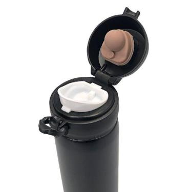 Imagem de Garrafa de Água Térmica 500ml Inox Trava de Segurança Preta - Home & M