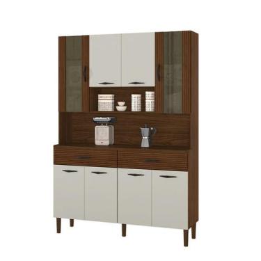 Imagem de Armário Cozinha Golden 8 Portas e 1 Gaveta - Kit's Paraná, Nogueira/Of