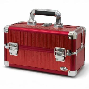 Imagem de Maleta de Maquiagem Ruby´s Vermelha e Prata com 2 Bandejas Fs-1160ff