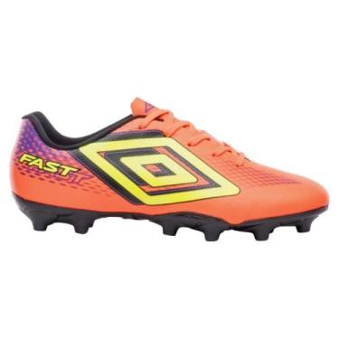 Imagem de Chuteira Campo Umbro Fast Ii Original - Adulto, 43, Laranja, Amarelo, 