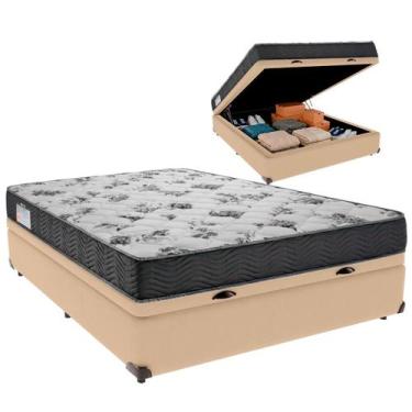 Imagem de Cama Box Baú Viúvo e Colchão ISO 100 D33 Ortobom Ocre
