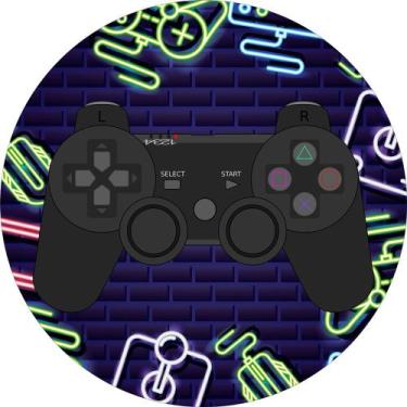 Imagem de Painel Festa Redondo Playstation Gamer 3d 1,50 Dia. - Fantasia Brás