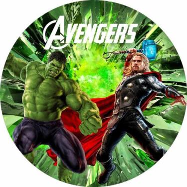 Imagem de Painel Festa Redondo Hulk e Thor, Marvel 3d Sublimado 1,50 Diametro - 