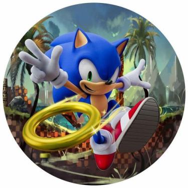 Imagem de Painel Festa Redondo 3d Sonic Estampa Digital Sublimado 1,50M - Fantas