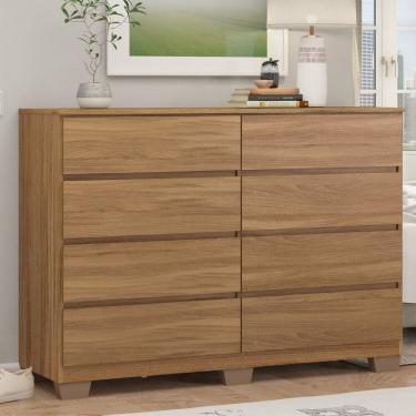 Imagem de Cômoda para Quarto 8 Gavetas com Pé Sintra Amendola Touch