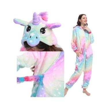 Imagem de Macacão Kigurumi Com Capuz Para Adultos plus Size, Pijamas Com Zíper D