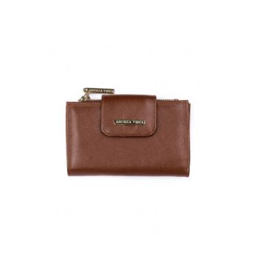 Imagem de Carteira feminina de couro liso Lanna, Whisky