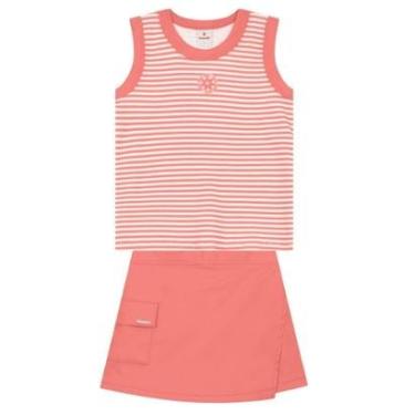 Imagem de Conjunto infantil menina com listras Brandili-Feminino