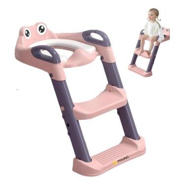 Imagem de Assento redutor infantil para vaso sanitário com escada antiderrapante