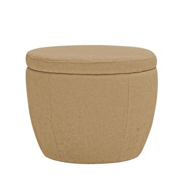 Imagem de Puff Decorativo Redondo Kaira Bouclé Camel - Nexta Casa