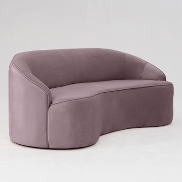 Imagem de Sofá Curvo Montserrat 230cm 04 Lugares Veludo Rosa Queimado - Nexta Casa