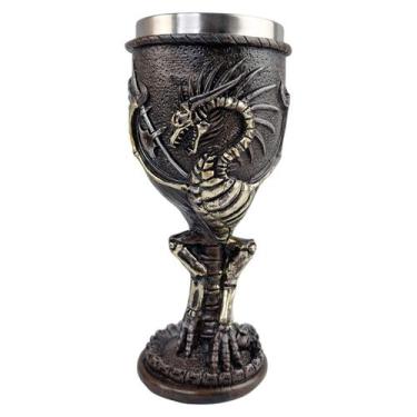 Imagem de Taça Medieval Dragão Esqueleto Hidromel E Vinho Relevo - GS