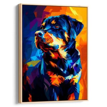 Imagem de Quadro decorativo Rottweiler Colorido - Art Canvas, 180 x 120 cm, Natu