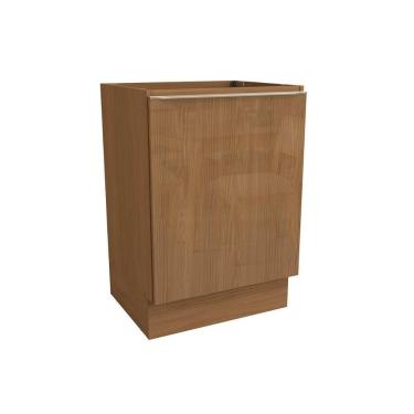 Imagem de Balcão Cozinha Vibra T623 1 Porta 0 Gavetas MDF 60CM Marrom Moderno Brilhante Modulado