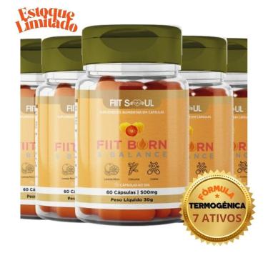 Imagem de Kit 5 Termogênico Laranja Moro + Cromo 60 Cápsulas – Controle do Metabolismo e do Peso– Fiit Burn-Unissex
