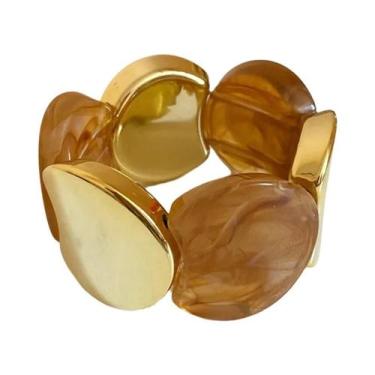 Imagem de Pulseiras De Resina Acrílica Vintage Para Mulheres Com Cordão Elástico