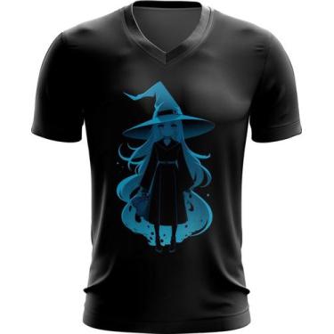 Imagem de Camiseta Gola V Bruxa Halloween Azul Festa 7 - Kasubeck Store®, Baby L