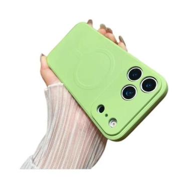 Imagem de Capa De Silicone Líquido Fosco Com Carregamento Sem Fio Magsafe Para i