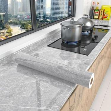 Imagem de Papel de Parede Rolo 10 Metros Autoadesivo Mármore para cozinha quarto