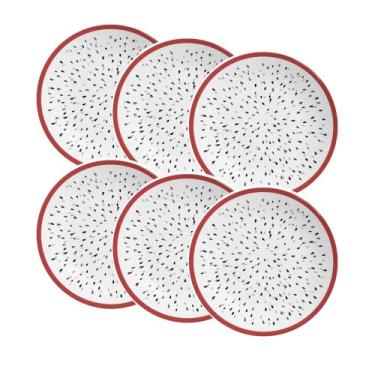 Imagem de Conjunto de 6 Pratos de Sobremesa Pitaya de Cerâmica 21cm - Alleanza