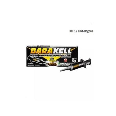 Imagem de Inseticida Mata Baratas Baratinhas Barakell Gel 10g - Kit 12 - Kelldri