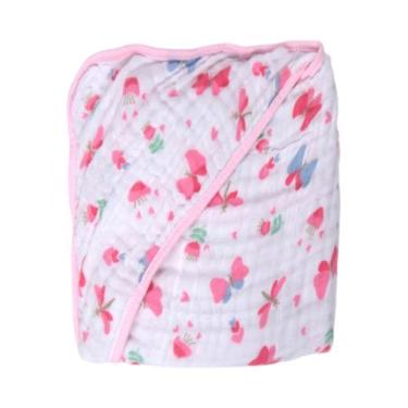Imagem de Toalha Bebê Capuz Soft 70 cm x 70 cm com Viés 100% Algodão Bublim Cor: