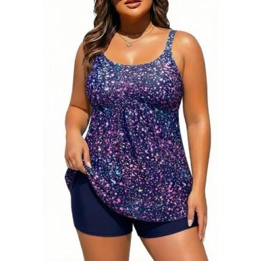 Imagem de Maiô Holipick Plus Size 2 Peças Tankini com Shorts Boy