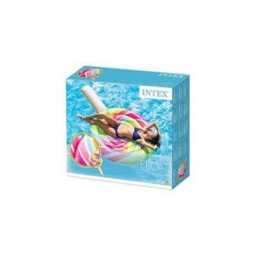 Imagem de Boia Gigante Pirulito Intex 198cm Colorida para Piscina, Praia e Festa