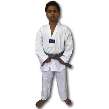 Imagem de Dobok TORAH Taekwondo Reforçado Gola Branca
