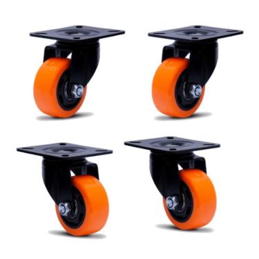 Imagem de 4 Rodizio 2" Pol. Com Placa E Sem Freio Glpb.210.bpa.e