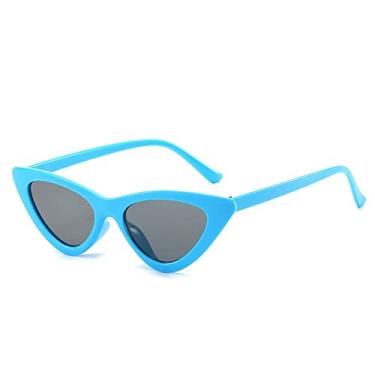 Imagem de Fashion Sunglasses Woman Designer Vintage Retro Triangular Cat Eye Glasses Oculos De Sol Transparent Ocean UV400,blue gray,China