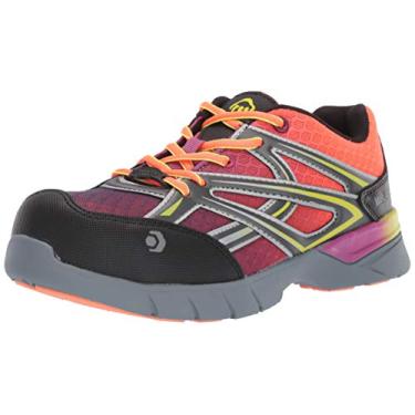 Imagem de Wolverine Tênis de trabalho feminino Jetstream atlético com bico fino, Orange/Purple, 5 Wide