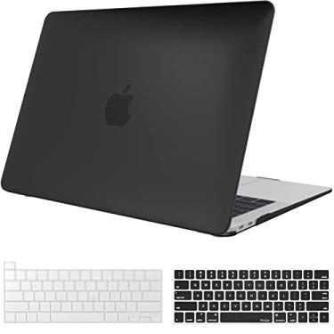 Imagem de ProCase Para MacBook Pro 13 M2 2023, 2022, 2016-2021 A2338 M1 A2289 A2251 A2159 A1989 A1706 A1708, capa rígida e capa de teclado para MacBook Pro 13 polegadas - Preto