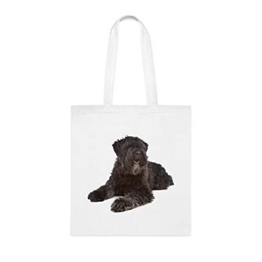 Imagem de Bouvier Des Flandres, presente para cachorro Bouvier Des Flandres, para cachorro Bouvier Des Flandres, bolsa de ombro para cachorro Bouvier Des Flandres, sacola reutilizável para cães Bouvier Des Flandres, Branco