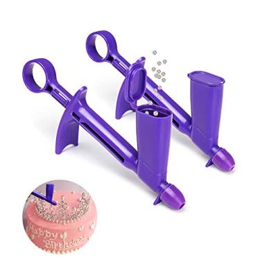 Imagem de Pacote com 2 aplicadores de pérolas de plástico, 2 tamanhos, conveniente e rápido, comestível, ferramenta de decoração de bolos para artesanato de bolas, decoração de bolos, etc.