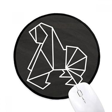 Imagem de DIYthinker Tapete de mouse abstrato formato geométrico de cachorro origami desktop escritório tapete redondo para computador