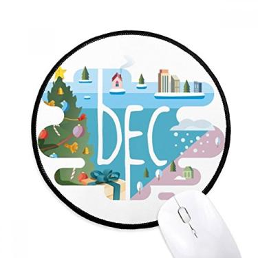 Imagem de DIYthinker Ilustração da temporada do mês de dezembro Mouse Pad Desktop Office Tapete redondo para computador