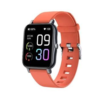 Imagem de SZAMBIT Competivel para apple huawei xiaomi smartwatch esportes rastreador sono monitor de freqüência cardíaca pulso fitness pulseira relógio inteligente masculino feminino (Laranja)