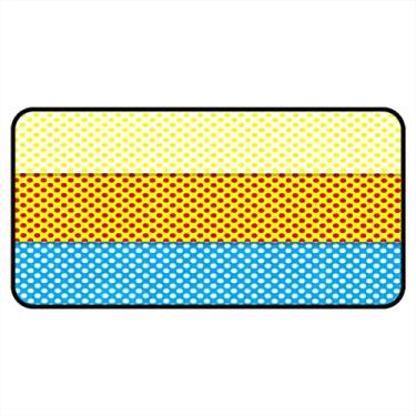 Imagem de Vijiuko Tapetes de chão de cozinha amarelo azul padrão de bolinhas tapetes e tapetes antiderrapante tapete de cozinha tapete de pé lavável para chão de cozinha escritório em casa pia lavanderia interior exterior 101,6 x 50,8 cm