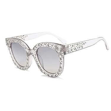 Imagem de Brilhante Muitas Estrelas Óculos de Sol Quadrado Óculos Feminino Designer Moda Olho de Gato Sombras Femininas Proteção UV, 5, Tamanho Único