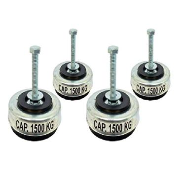 Imagem de Pé Nivelador Amortecedor Vibra-Stop Maquina/sapata Borracha 3/8 - Kit com 4 Unidades