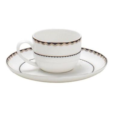 Imagem de Conjunto 6 Xícaras Porcelana De Café Com Pires Linha Blue Gold Wolff