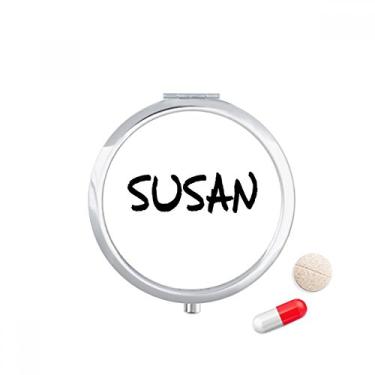 Imagem de Estojo de comprimidos Susan de caligrafia especial com nome inglês, caixa de armazenamento de remédios