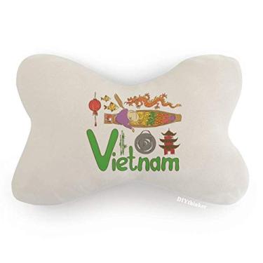Imagem de DIYthinker Almofada para decoração de pescoço com símbolo nacional do Vietnã, almofada para apoio de cabeça